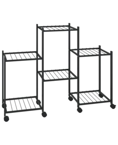 vidaXL Железная подставка для цветов на колесиках 32.7"x9.8"x25"