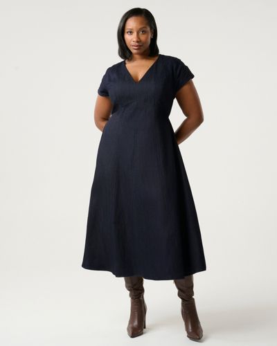 ESTELLE Women's Abbie Denim Short Sleeve Midi Dress
