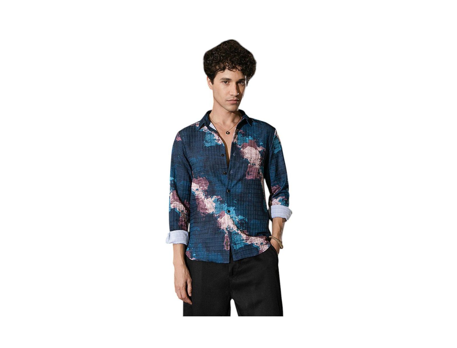 Campus Sutra Men's Abstract Fluid Shirt