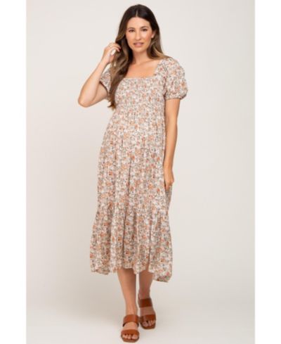Женское платье Pinkblush Pink Floral Smocked Puff Sleeve Midi