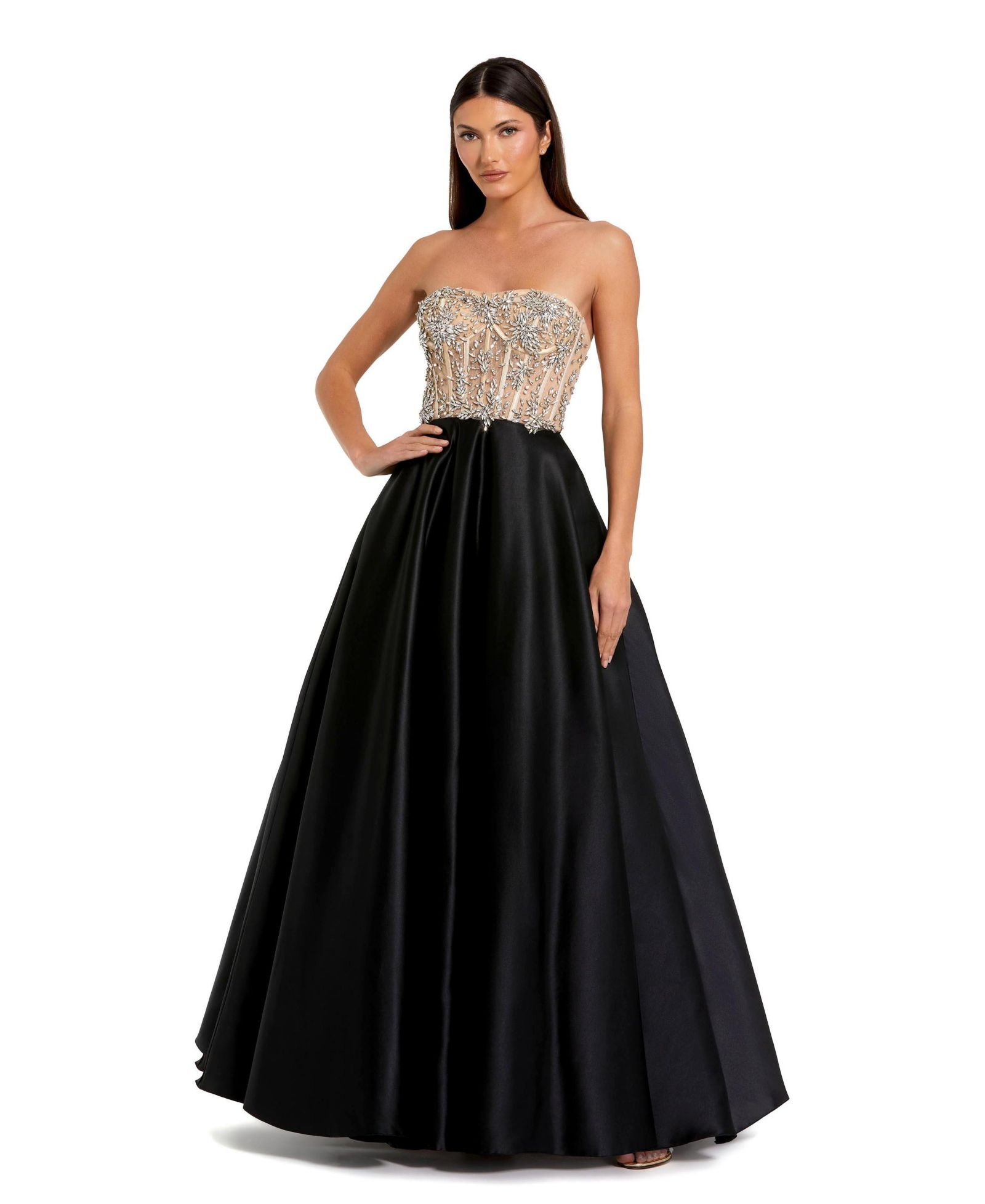 Женское платье Mac Duggal Strapless Embellished Bustier Ball Gown