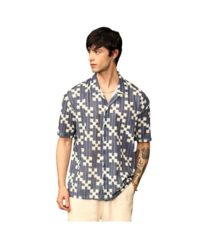 Мужская рубашка Campus Sutra Dice Mesh Oversized