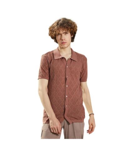 Мужская рубашка Campus Sutra Rhombus-Knit Slim-Fit