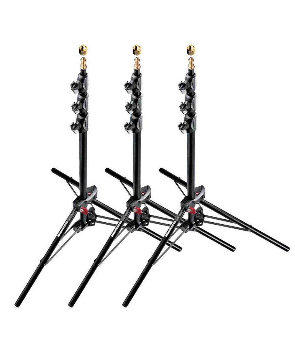 Мини-стойка Manfrotto 1051BAC 83" с воздушной подушкой из алюминия, 4 секции и 3 riser, черная, комплект из 3 стоек