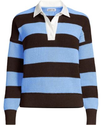 Rich coffee/blue sky stripe