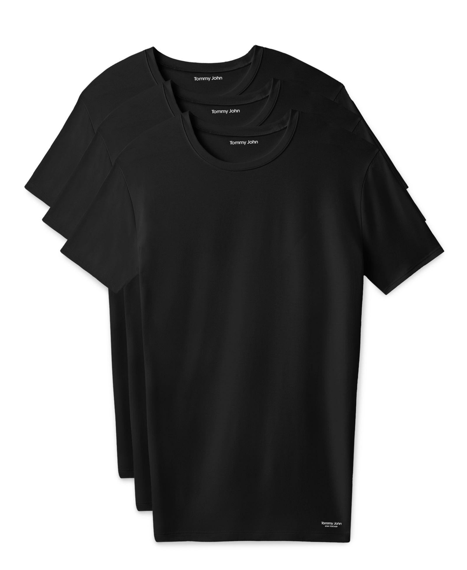 Tommy John Men's Luxe Modal Crewneck Undershirt Stay-Tucked 3-Pack