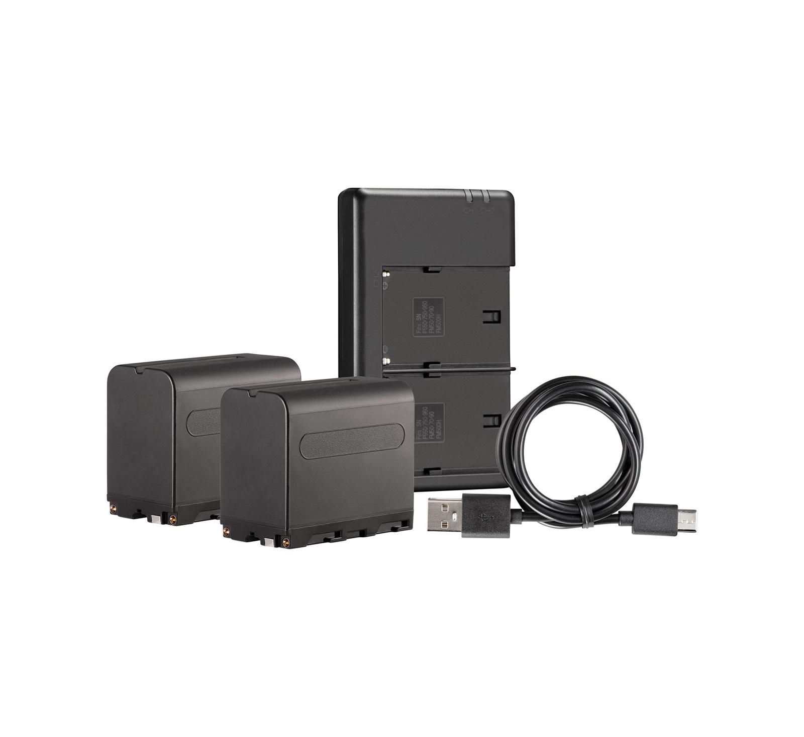 Аккумулятор Westcott 2x L-Series NP-F970 7.4V 6600mAh Lithium-Ion с двойным зарядным устройством