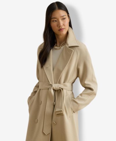 Lauren Ralph Lauren Женское двубортное тренч-пальто с поясом из крепа