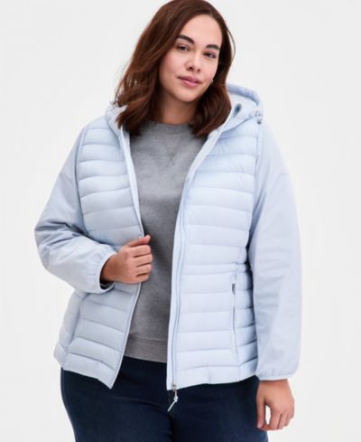 Пальто Calvin Klein Plus Size Mixed-Media складное