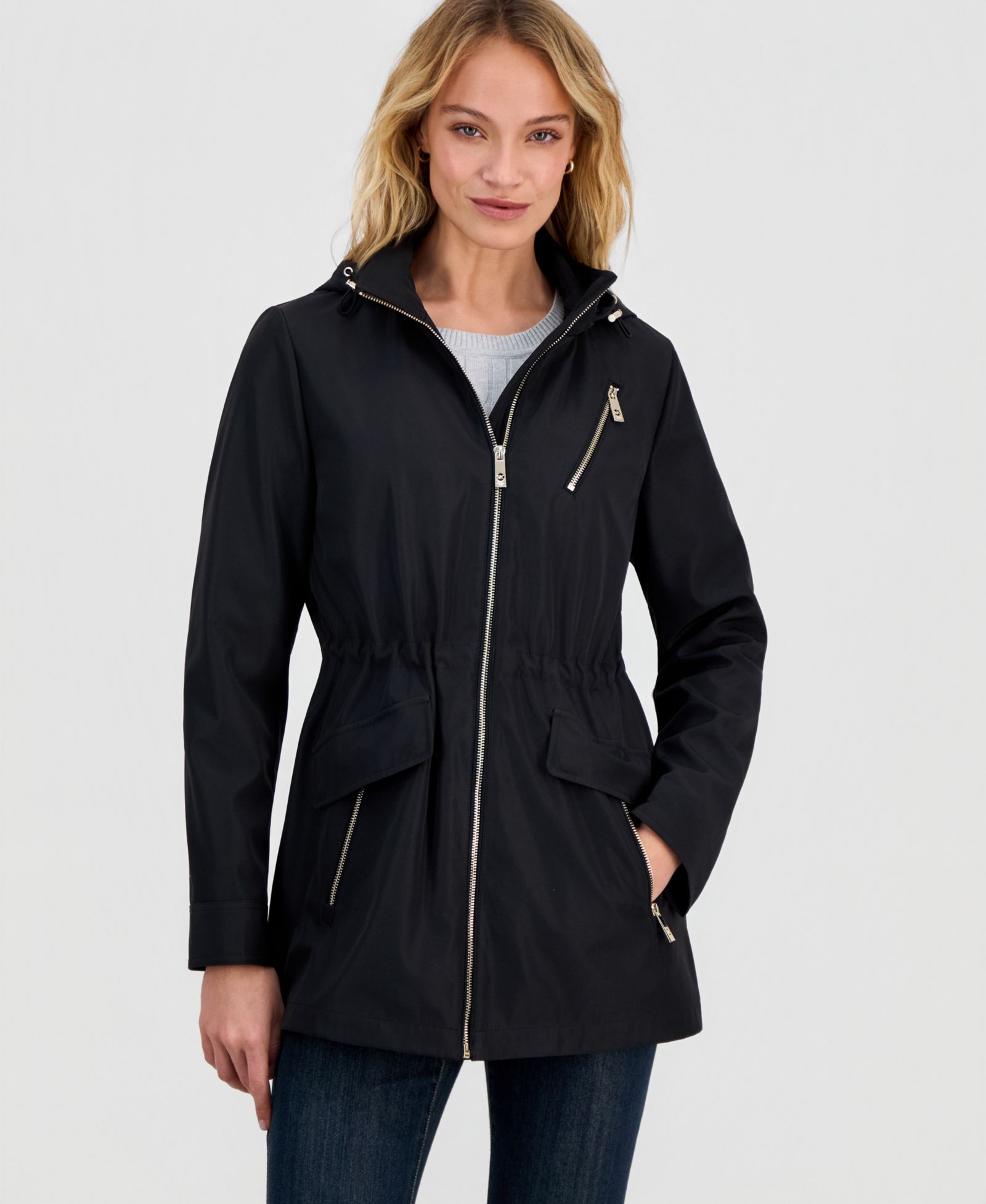 Michael Kors Petite Zip Front Anorak Coat