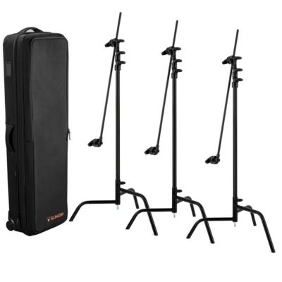 Набор штативов Matthews 40" C+ Stand с базой Turtle, Grip Head и Arm, черный, 3 штуки, комплект с сумкой Slinger L6 BigBag