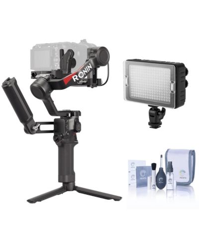 DJI RS 4 Combo, Bundle with On-Camera LED Light and Cleaning Kit