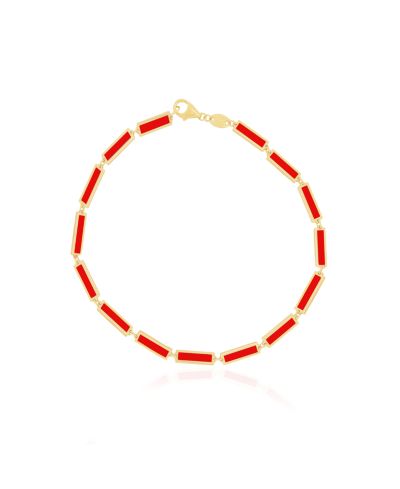 The Lovery Red Bar Bracelet 14K Gold