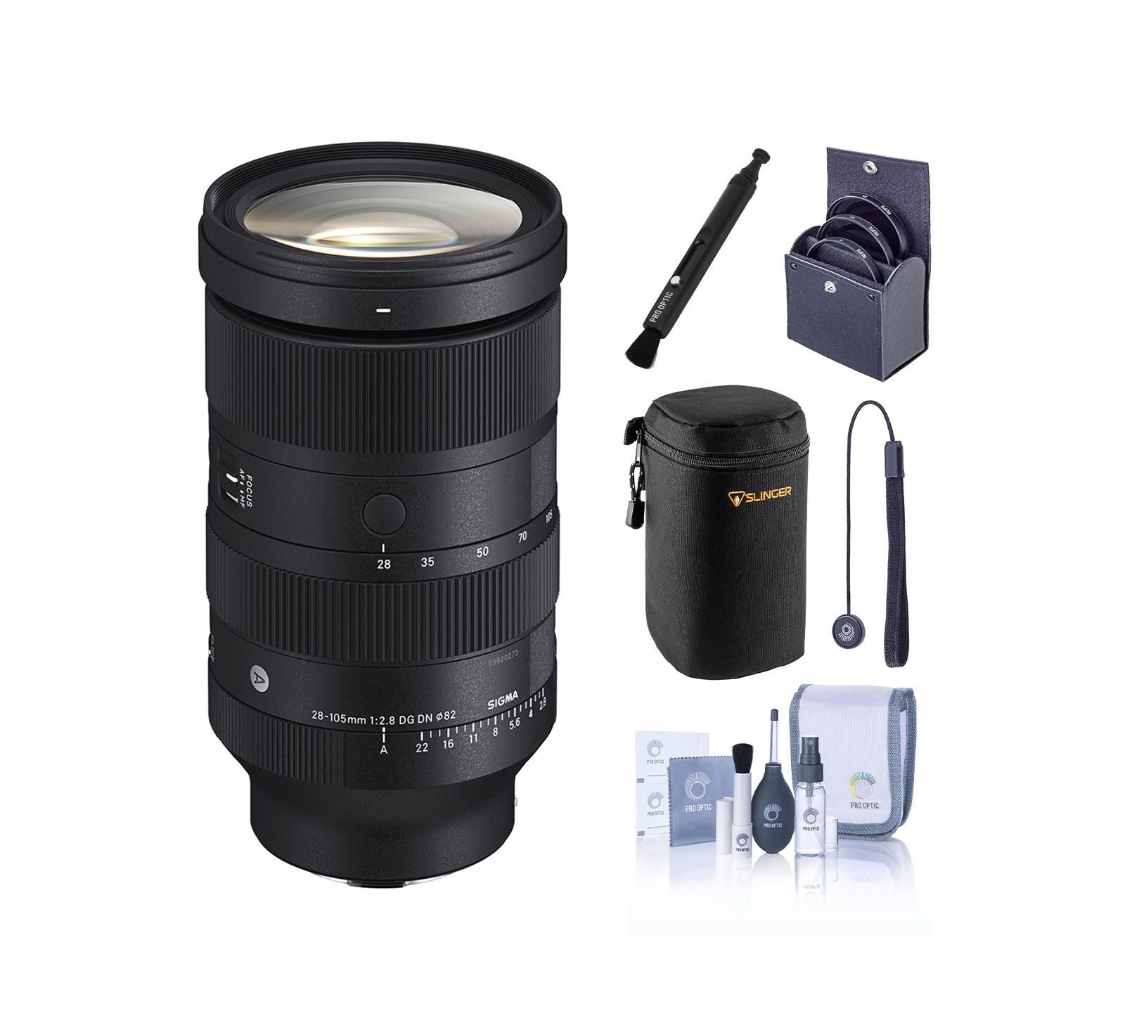 Линза Sigma 28-105mm f/2.8 DG DN Art Lens для Sony E, комплект с 82мм фильтром, чехлом для линз и набора для чистки