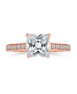 Кольцо помолвочное Bling Jewelry Classic 2.5CT Princess Cut CZ Solitaire Rose Gold Plated Sterling Silver