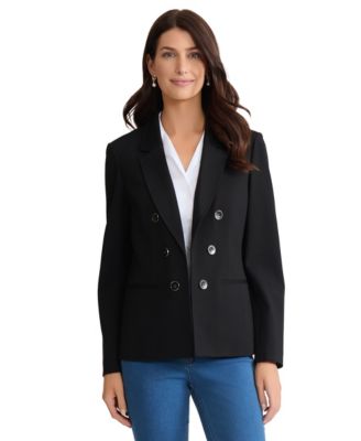 Jones New York Women's Button-Front Double Breasted Compression Jacket
