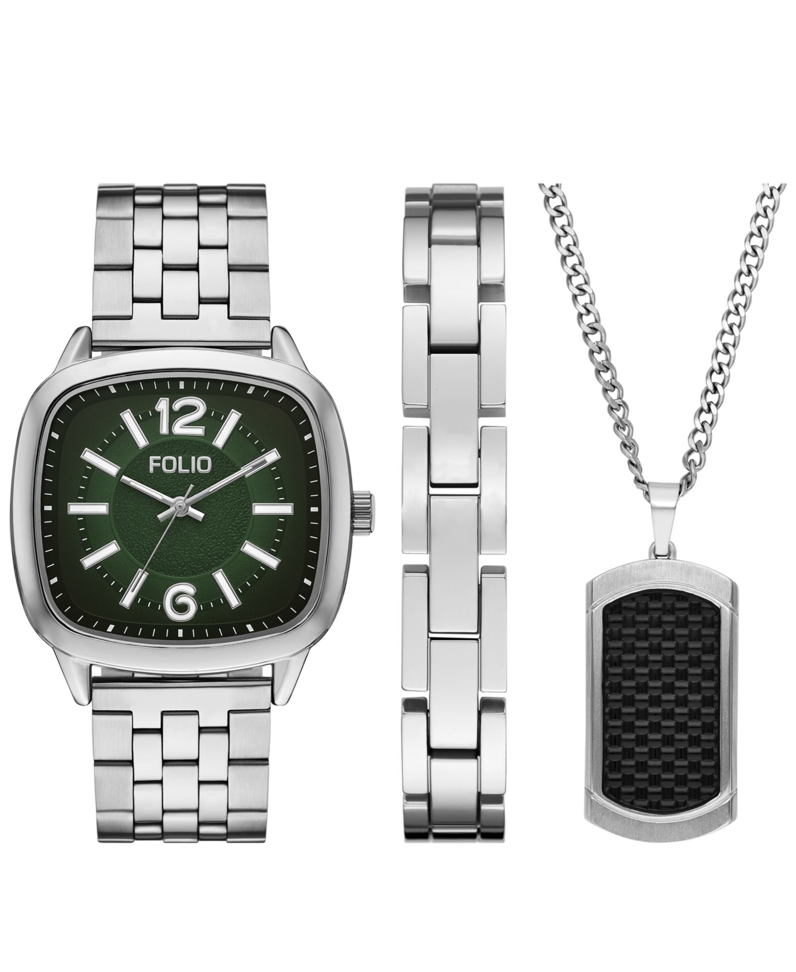 Folio Мужские кварцевые часы Silver Alloy, 41mm