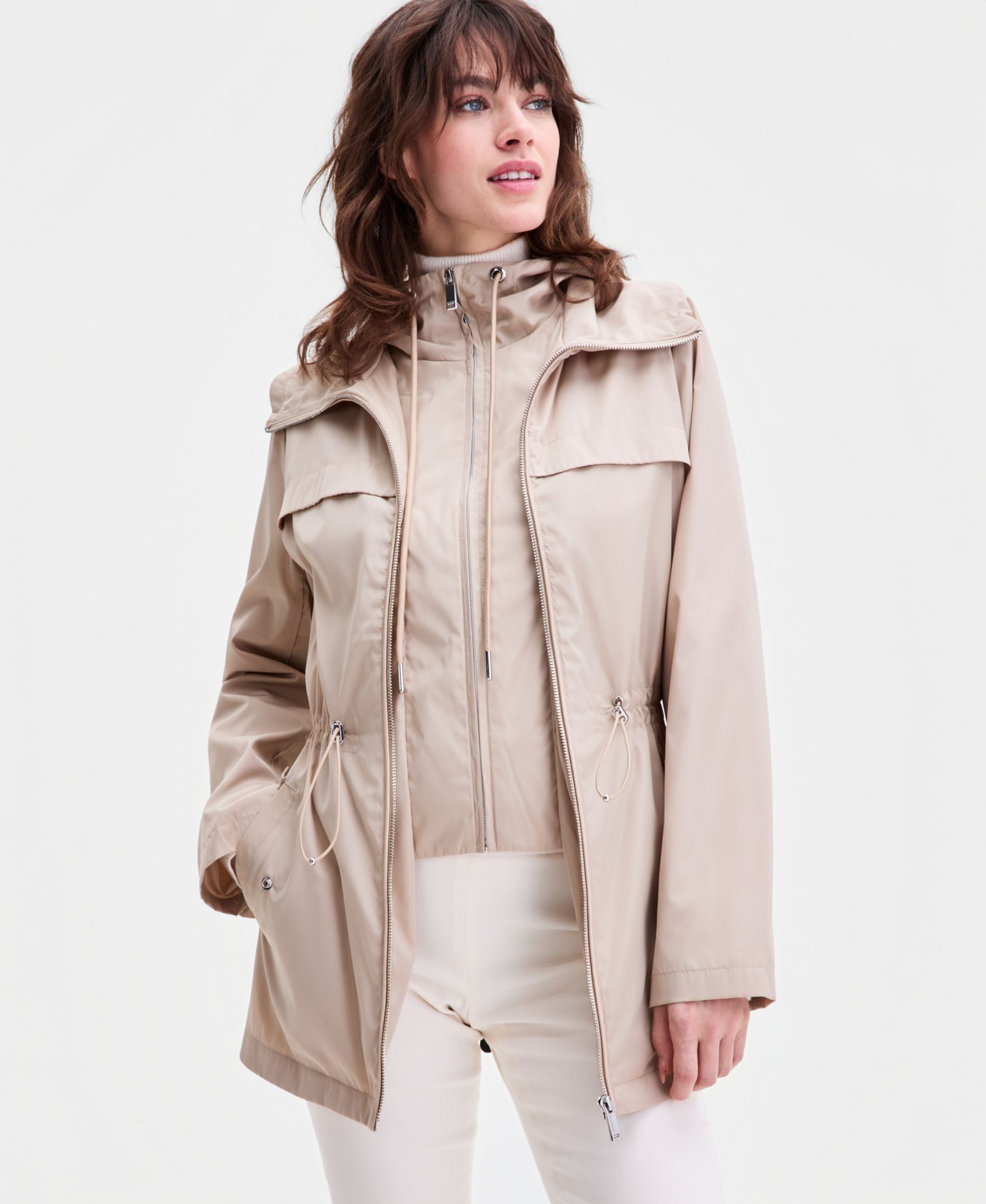 Calvin Klein Women's Bibbed Hooded Anorak Coat