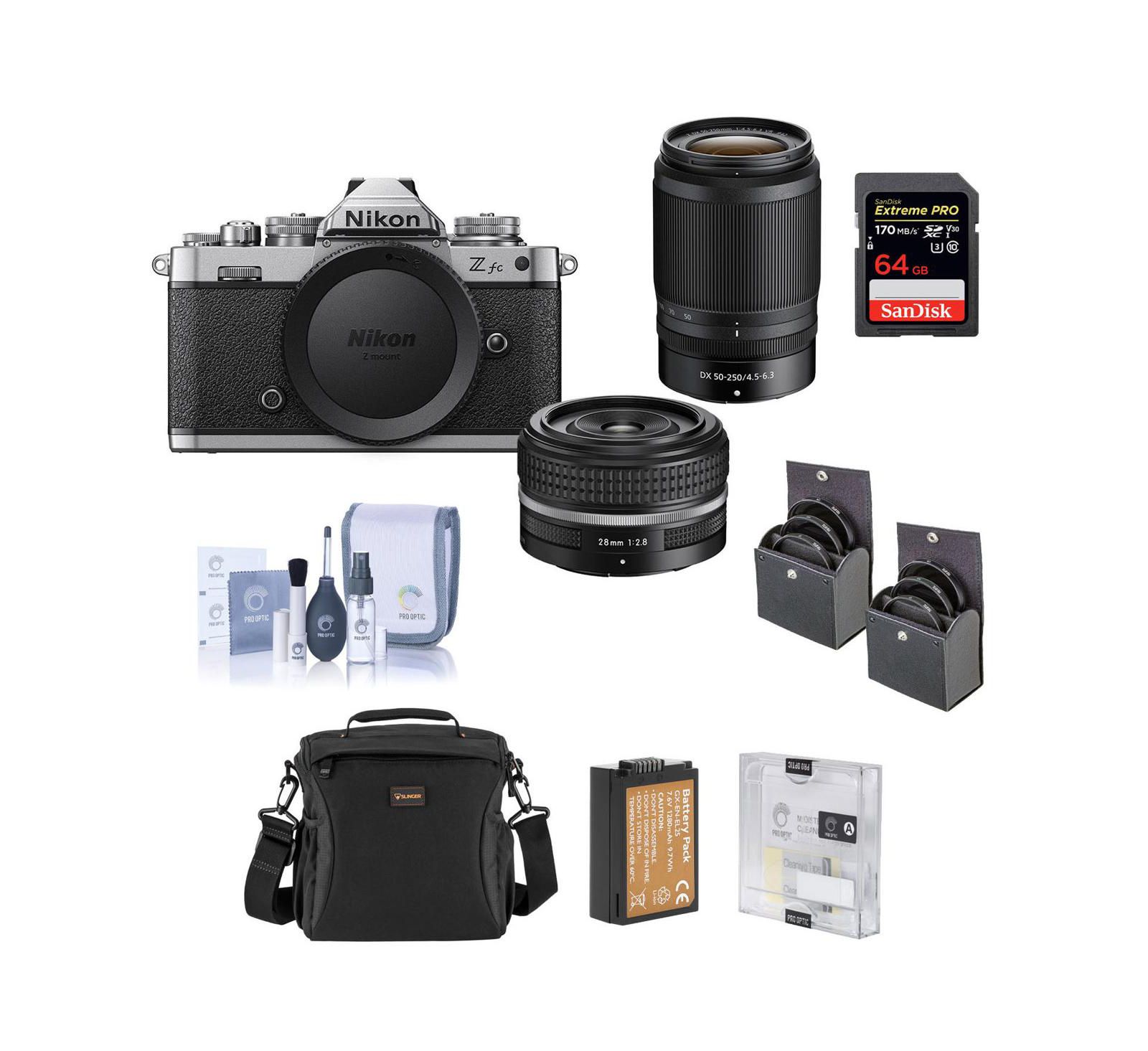 Nikon Z fc 4K UHD Mirrorless Camera with Nikkor Z 28mm f/2.8 (Se) and 50-250mm Telephoto Lenses