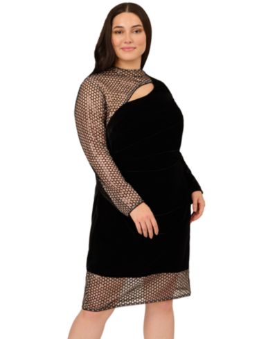 Adrianna Plus Size Mock Neck Mini Dress