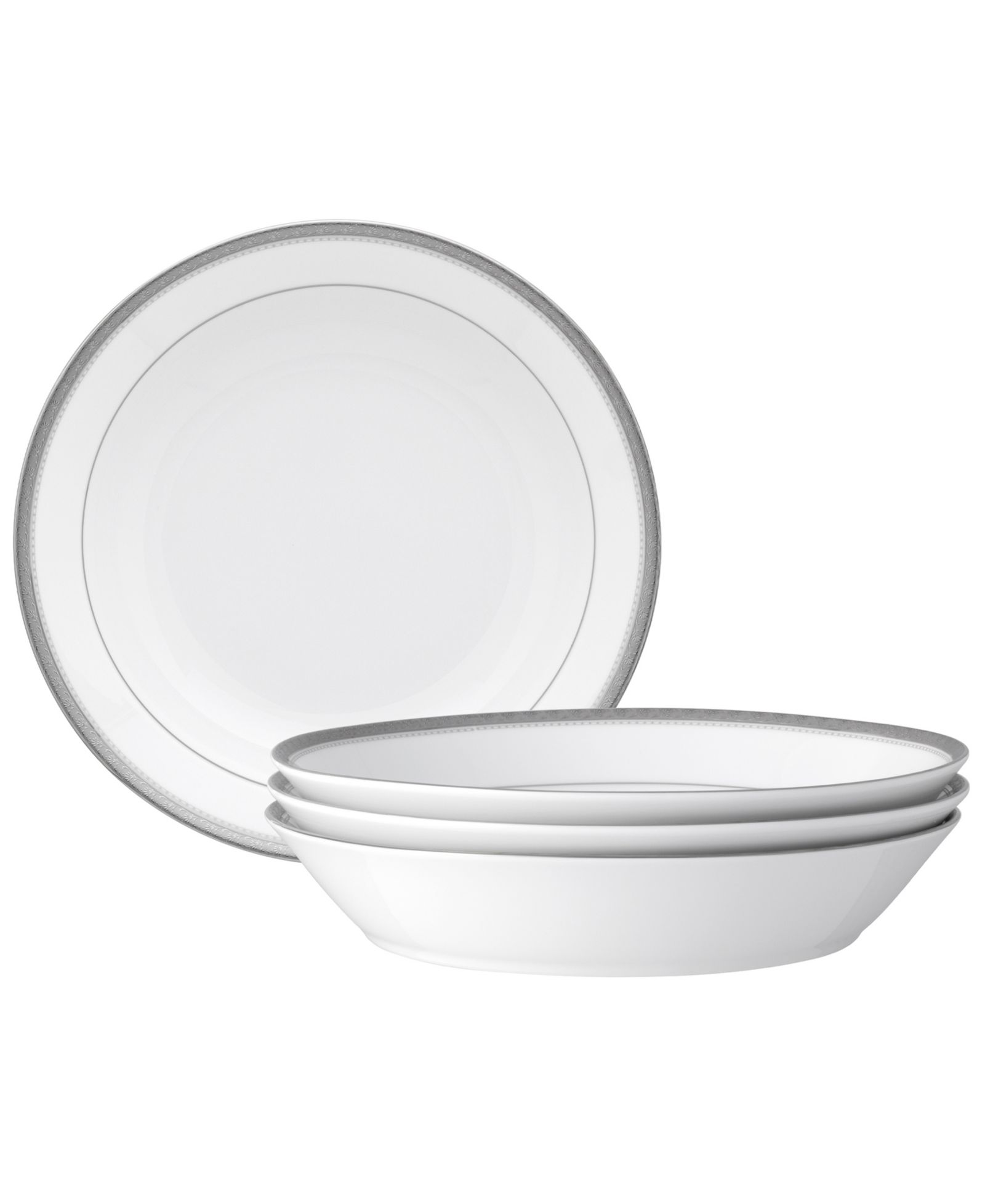 Noritake Charlotta Platinum 4-Pc. Coupe Dinner Bowl Set, Service For 4
