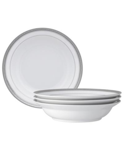 Noritake Crestwood Platinum 4-Pc. Rim Dinner Bowl Set, Service For 4
