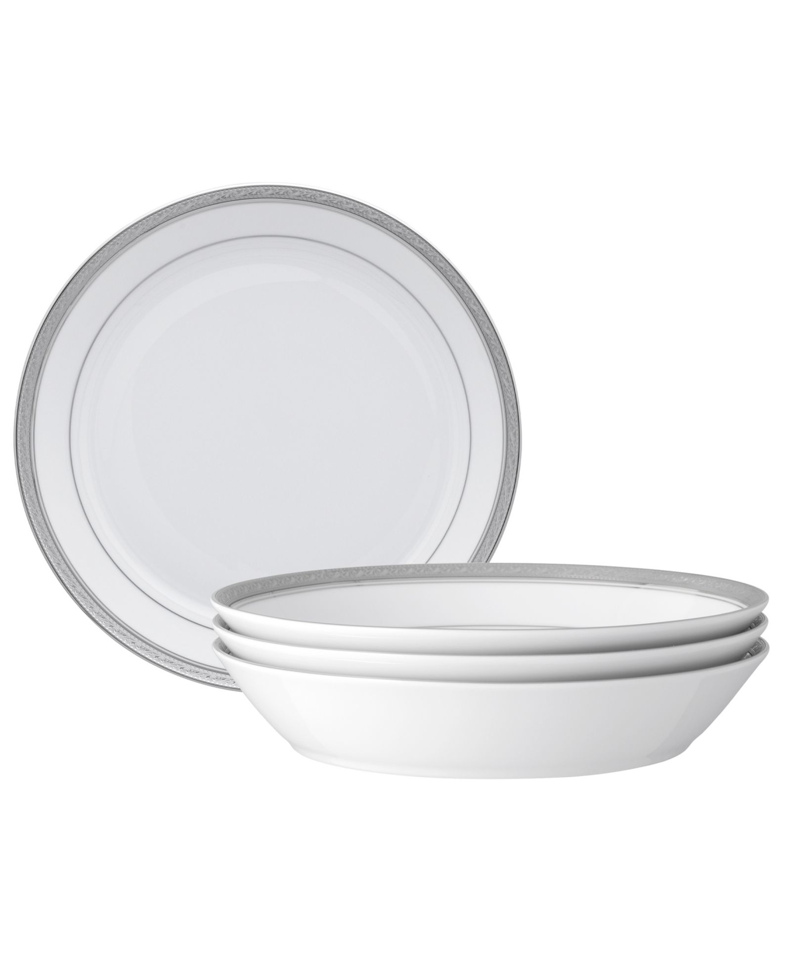 Noritake Crestwood Platinum 4-Pc. Coupe Dinner Bowl Set, Service For 4
