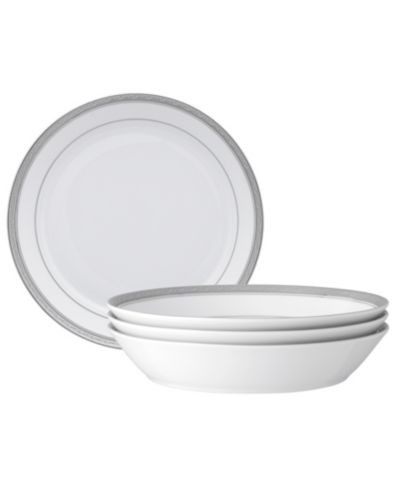 Noritake Crestwood Platinum 4-Pc. Coupe Dinner Bowl Set, Service For 4