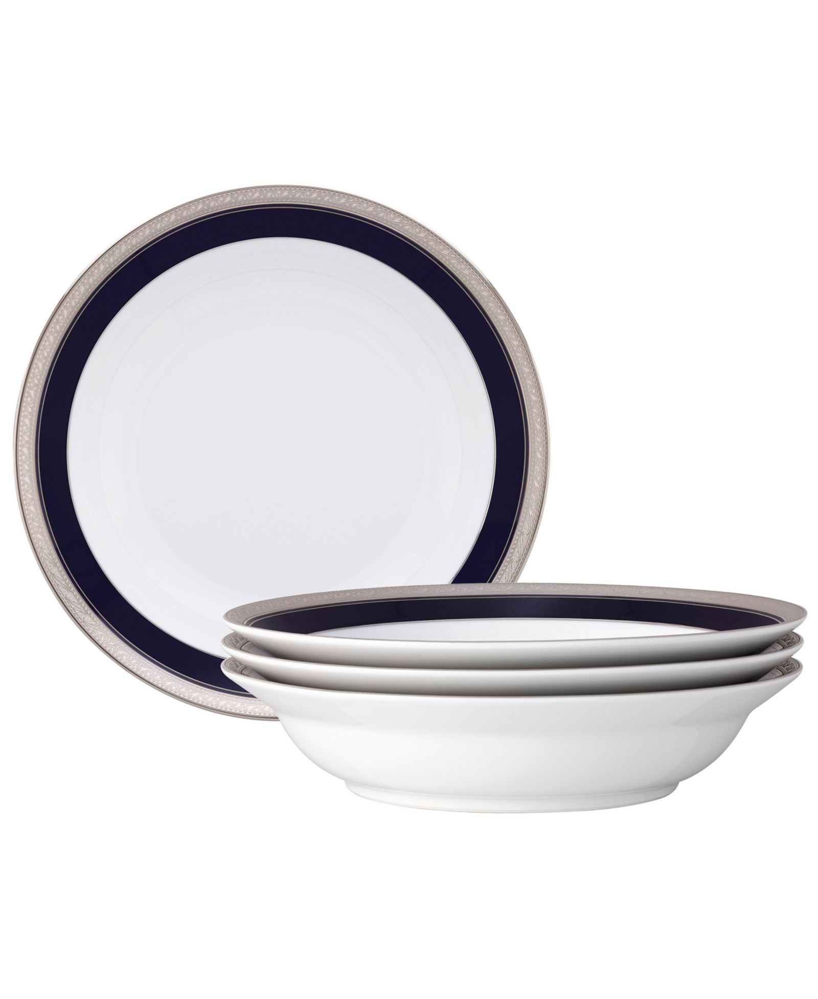 Noritake Crestwood Cobalt Platinum набор обеденных тарелок, 4 шт., 10", 25 oz.