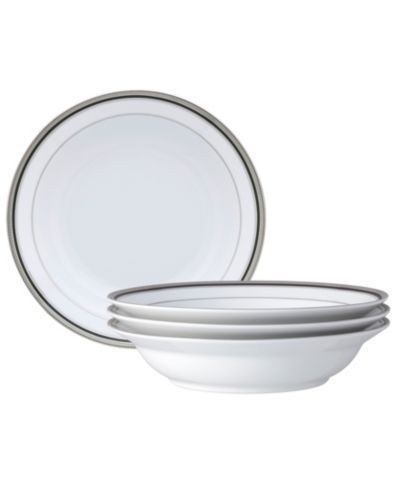 Noritake Austin Platinum Set of 4 Rim Dinner Bowls, 10", 25 oz.