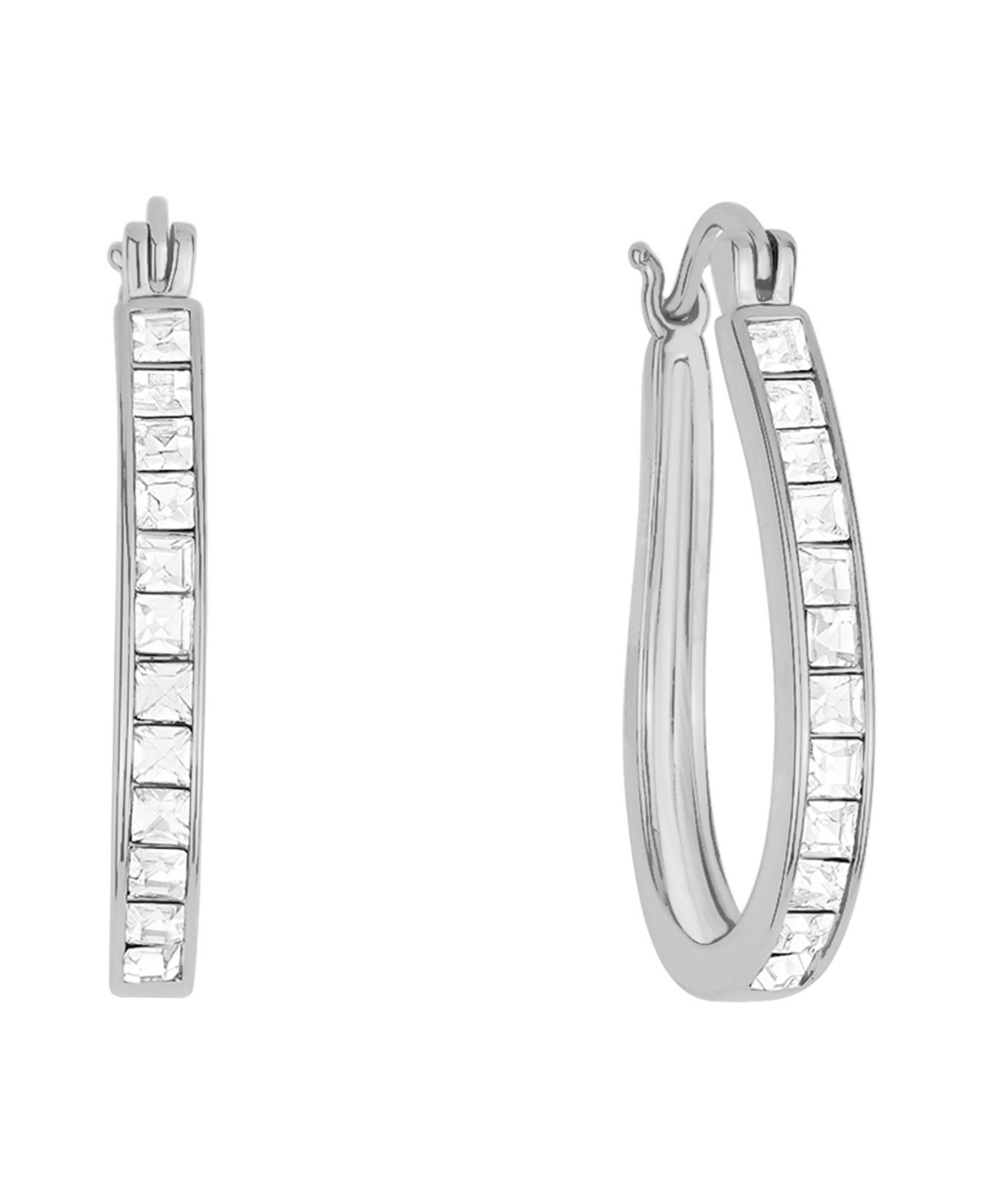 Серьги-кольца And Now This Crystal Oblong 18k Gold-Plated Brass