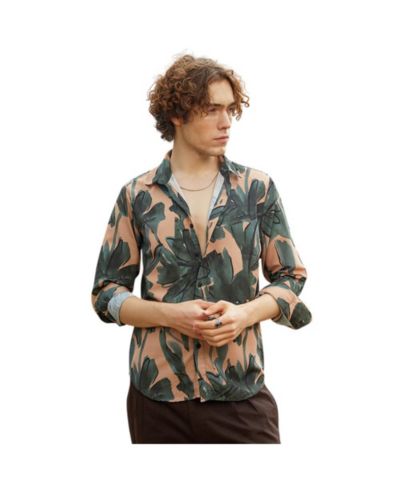 Campus Sutra Men's Artistic Botanical Shirt