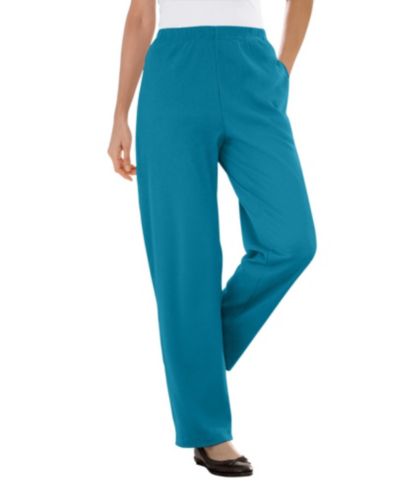Woman Within Women's Within Tall 7-Day Knit Ribbed Straight-Leg Pull-On Pants