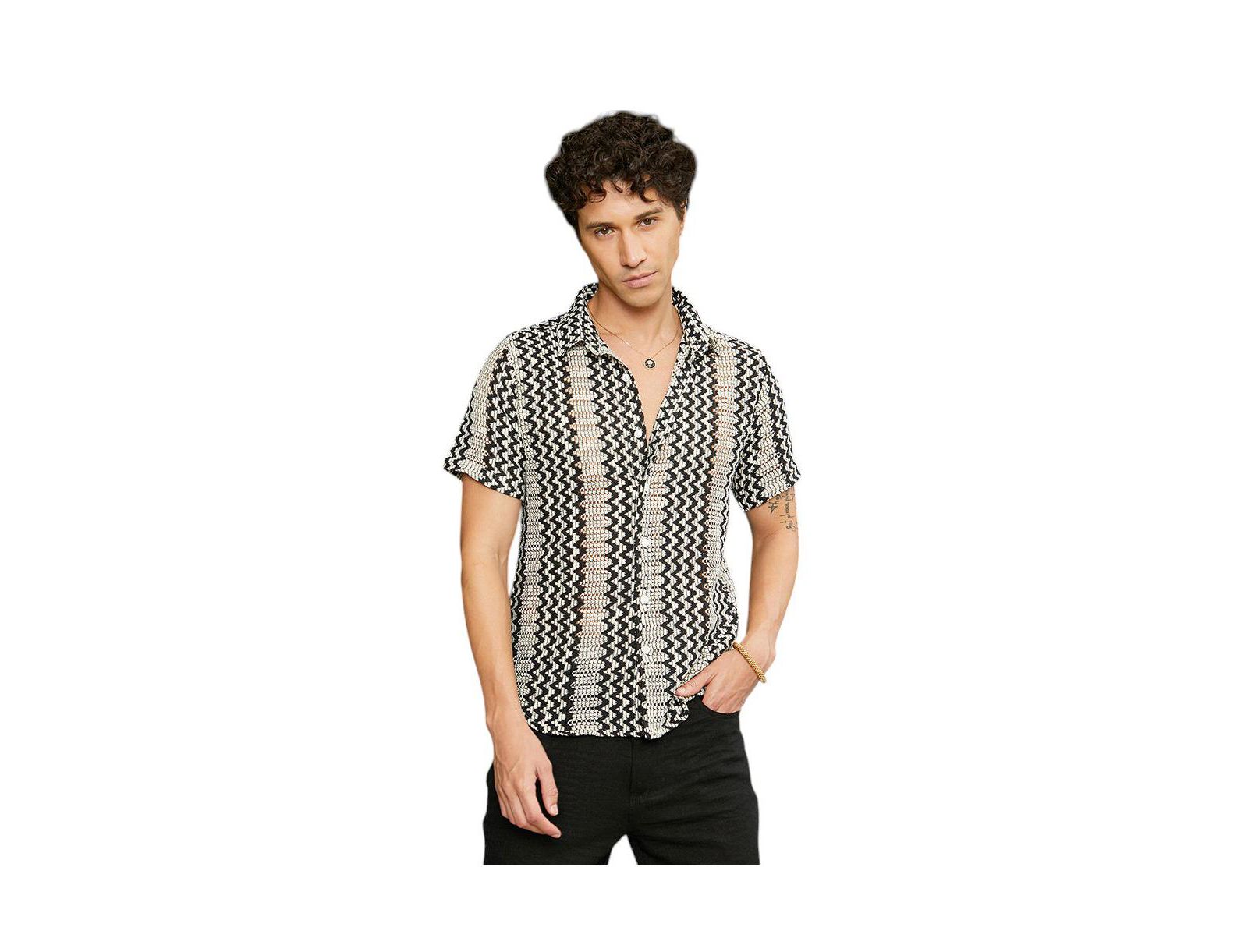 Мужская рубашка Campus Sutra Zigzag-Knit