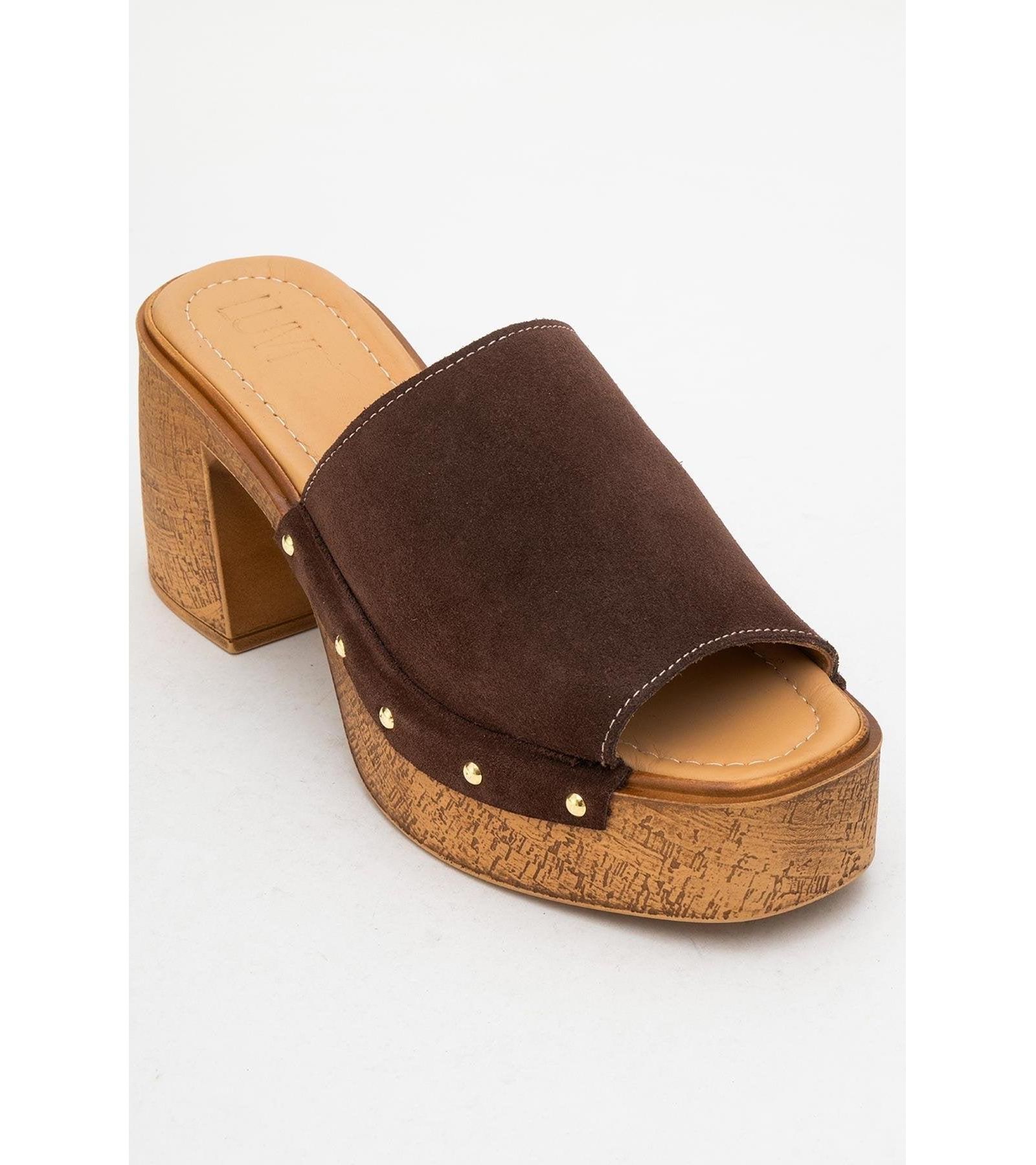 Pull Leather Platform Mules (Women)