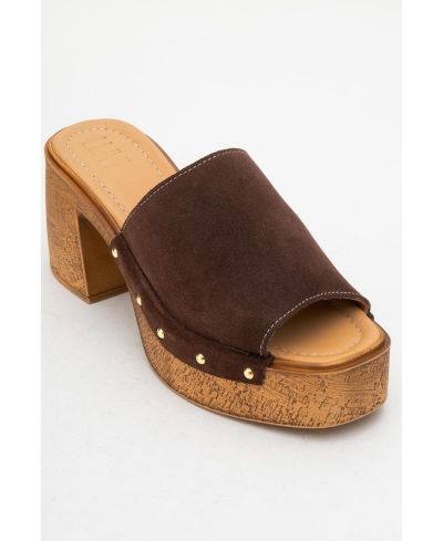 Женские кожаные мюли-платформы Pull Leather