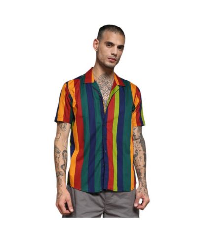Campus Sutra Men's Awning Striped Shirt