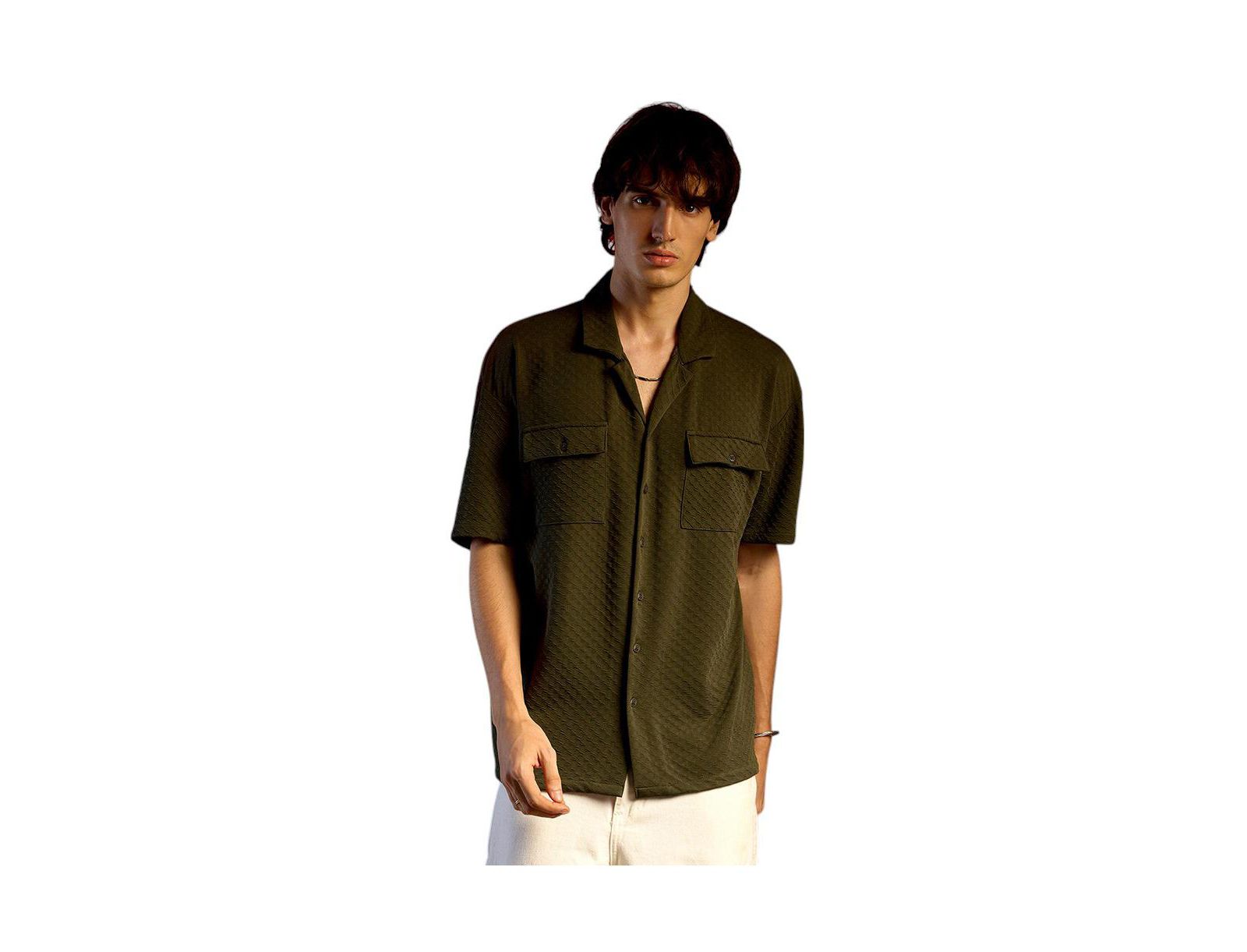 Campus Sutra Men's Cubic Utility Oversized Shirt