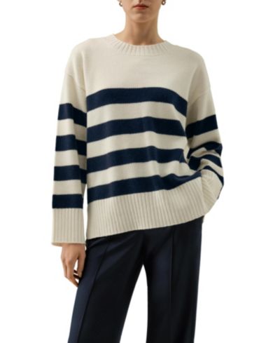 Женский объемный свитер LILYSILK Striped из шерсти и кашемира