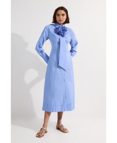 Karen Millen Women's Woven Shirt Midi Dress