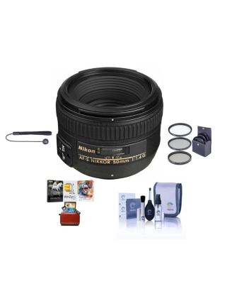 Nikon объектив 50mm f/1.4G AF-S NIKKOR с бесплатным программным обеспечением Mac и набором аксессуаров
