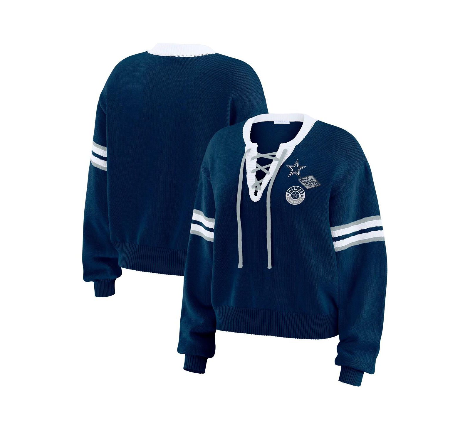 Женское свитшот WEAR by Erin Andrews Dallas Cowboys с завязками, цвет Navy