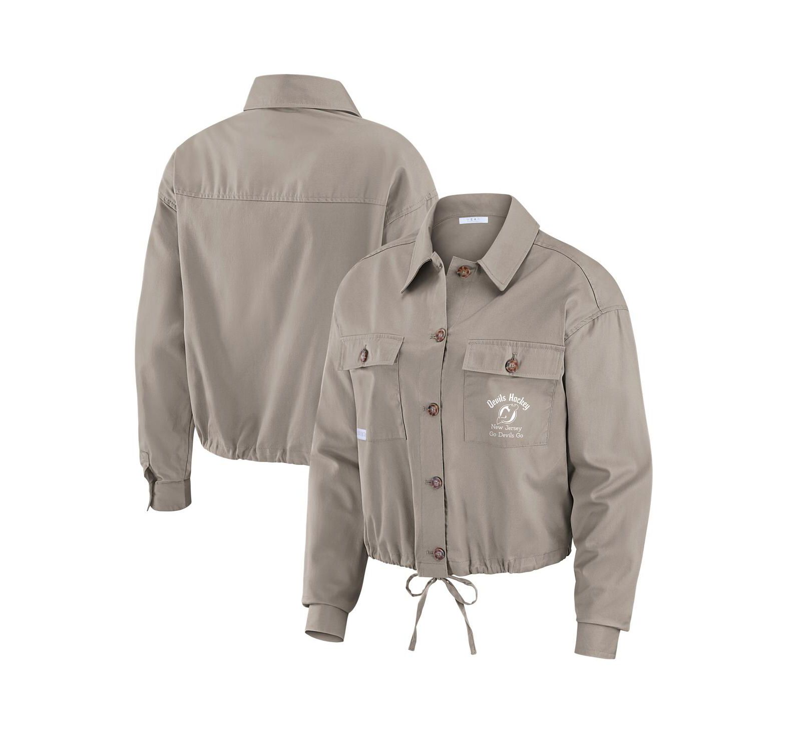 WEAR by Erin Andrews Women's Gray New Jersey Devils Cinched Button-Up Jacket