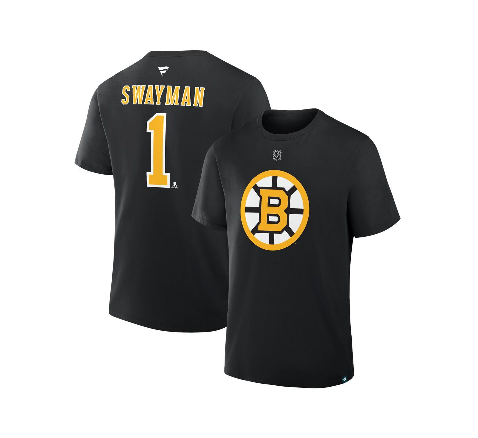 Fanatics Мужская футболка Jeremy Swayman Boston Bruins
