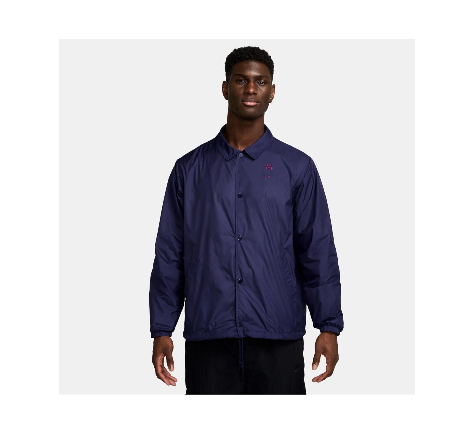 Nike Men's Navy Barcelona Club Coaches Full-Snap Jacket