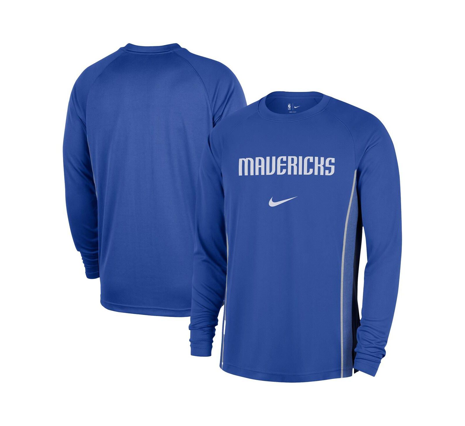 Мужская джерси Nike Dallas Mavericks 2025/26 Authentic Pre-Game Legend Dri-FIT Long Sleeve Shooting Shirt Blue