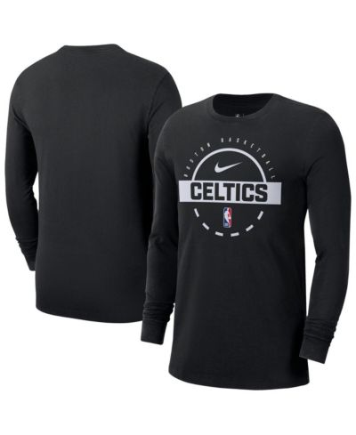 Nike Мужская футболка для тренировок Boston Celtics Authentic, длинный рукав, черная