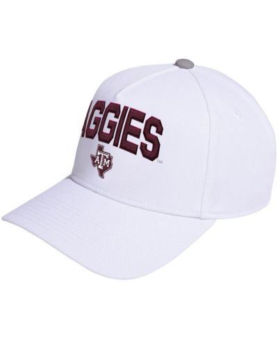 Adidas Мужская и Женская белая регулируемая кепка A-Frame Texas A&M Aggies