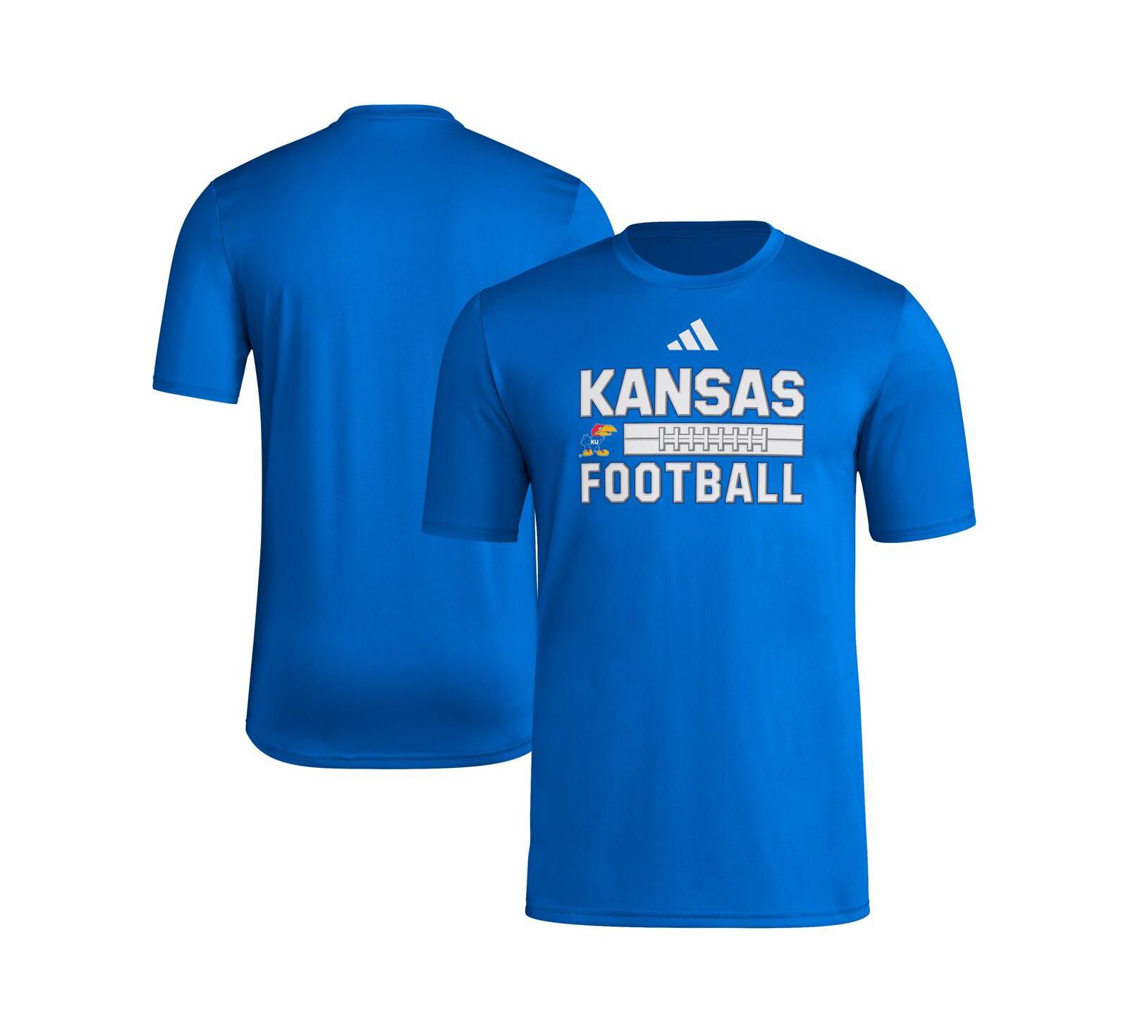 Adidas Men's Royal Kansas Jayhawks Locker Laces Out Pre-Game T-Shirt
