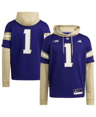 adidas Мужское худи-джерси Washington Huskies с фиолетовым принтом
